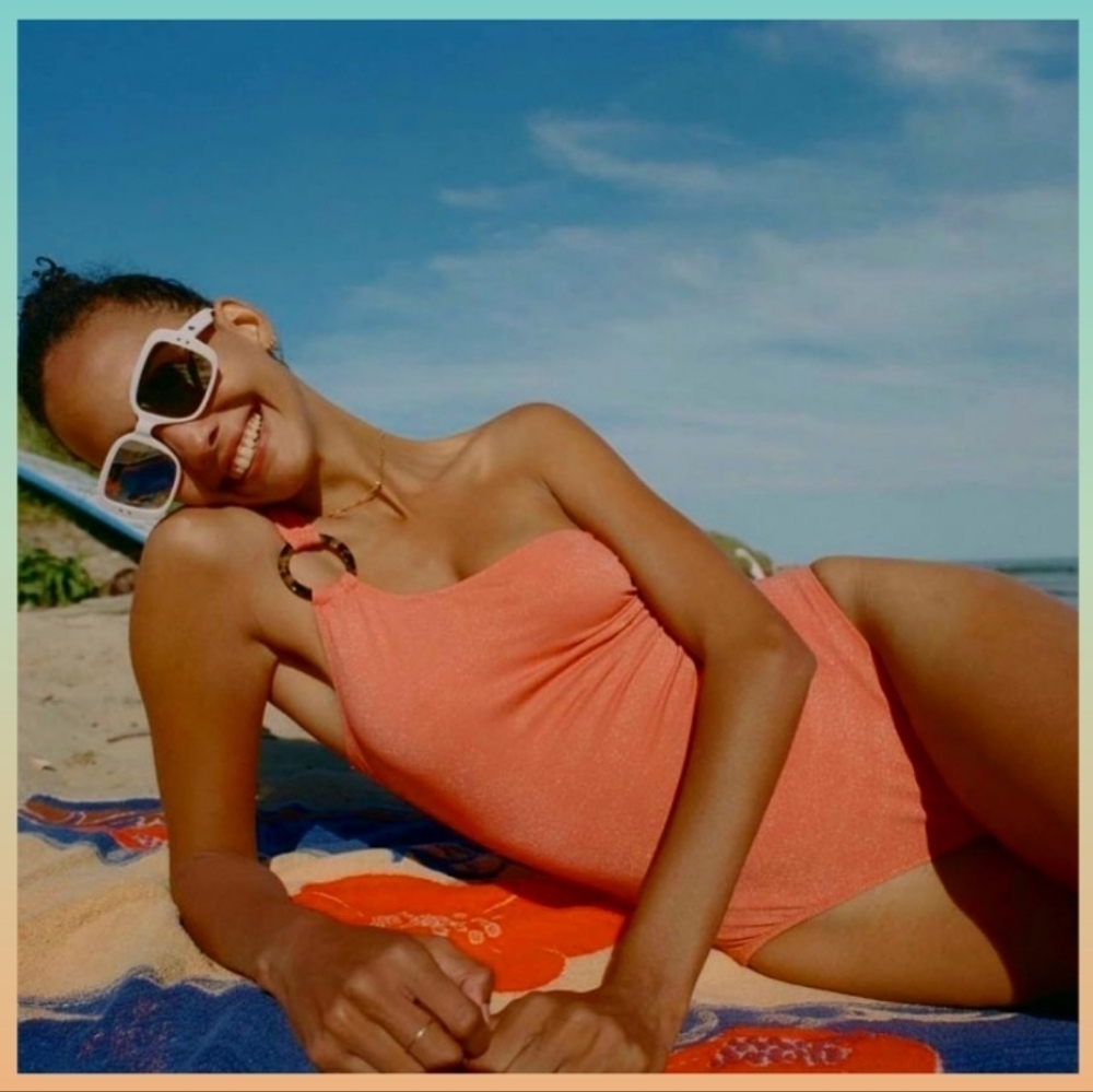 Solid & Striped The Juliana One Piece - Apricot Metallic
